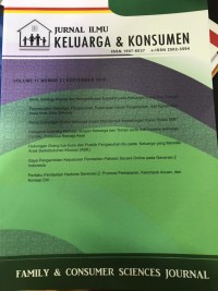 Jurnal ilmu Keluarga dan Konsumen